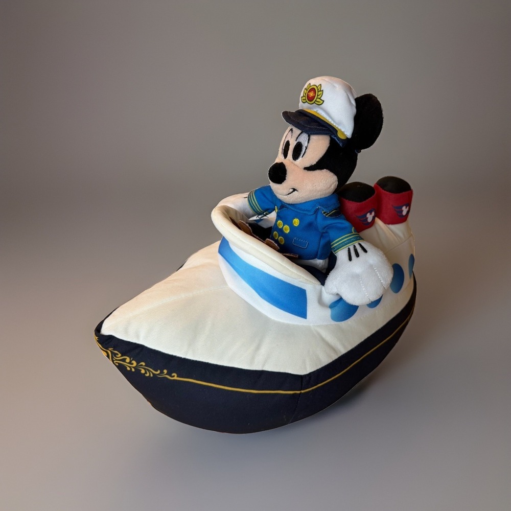 Disney Cruise Line Captain Mickey Mouse Cruise Ship Toy Plush DCL Euc Nautical